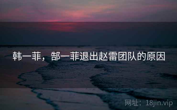 韩一菲，郜一菲退出赵雷团队的原因